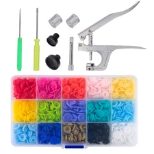 150PCS Snap Buttons With Fastener Pliers Press Tool Kit For DIY Sewing & Craft