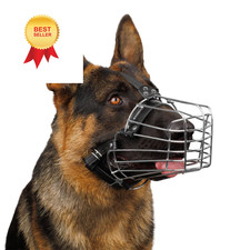BRONZEDOG Wire Dog Muzzle German Shepherd for Medium Large Dogs XL, Steel