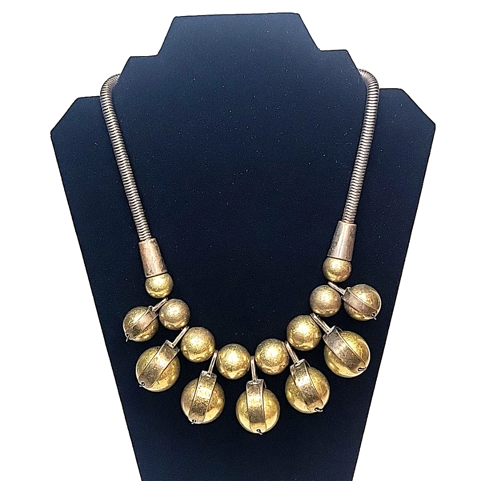 Уникальный винтажный стимпанк ожерелье тяжелая латунь/бронза? Металлическая цепь для шаров и механизмов - Изображение 3 из 4