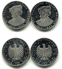 2x 10 euro RFN 2013 D "Richard Wagner" #10