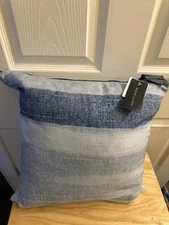 Ralph Lauren Baycrest Blue Stripe Decorative Throw Bed Pillow 18”x18”$200