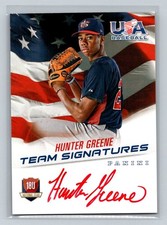 2015 Panini USA Baseball Hunter Greene 18U National Team Signatures Red Ink #/25
