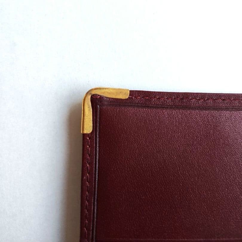 Cartier Wallet Must Line Leather Bordeaux Red Vtg Deadstock Not Used image 9