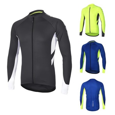 Herren Radsporttrikot Langarm Winddicht Atmungsaktiv Mesh Outdoor Sport Jacke