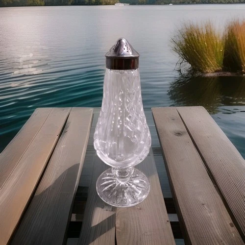 Vintage Waterford Crystal GLENGARRIFF Salt Shaker Only,Silver lid, pristine