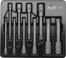 Welzh Werkzeug 10-Piece Master Ribe Bit Socket Set 110 mm Length RM4-RM14