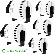Greencycle 5 Rolls 62mmx30.4m Continuous Paper Tape DK-2205 for Brother QL Label