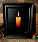 Acrylic PAINTING STILL LIFE Of Candle  FRAMED Signed 8x10 By TTT Art — photo 1