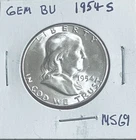 FREE SHIPPING 1954-S Franklin Half Dollar Brilliant Unc. Prime Beauty