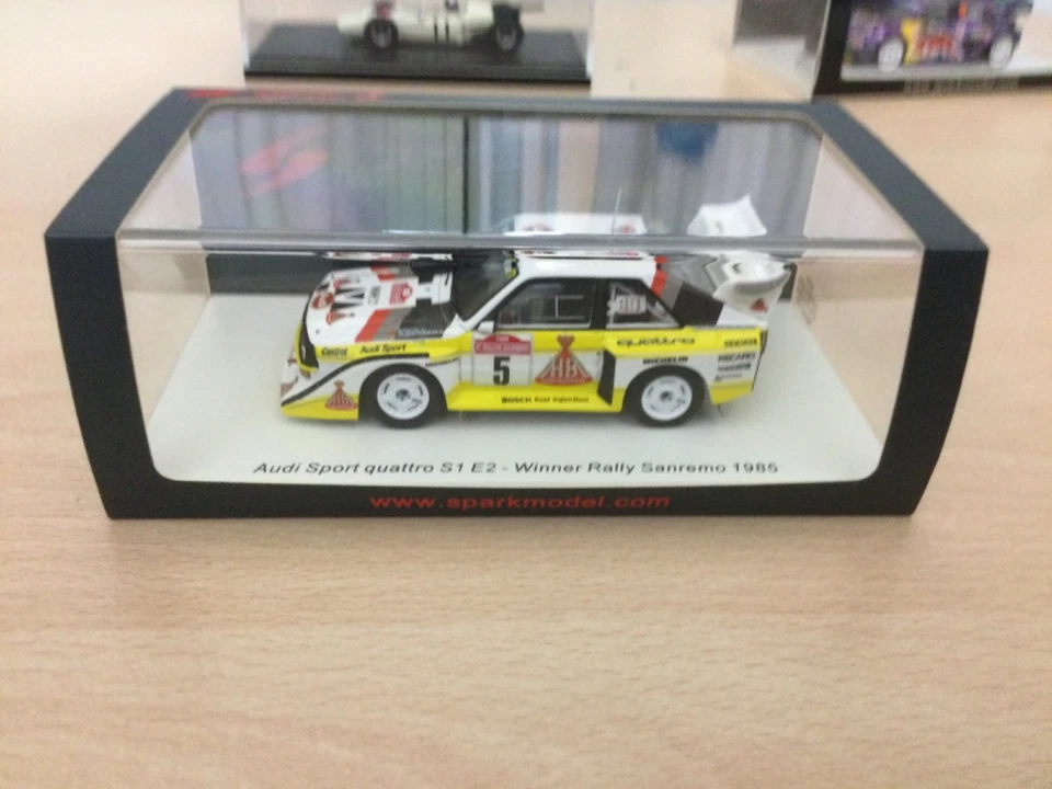 Spark Audì Sport Quattro S1 E2 Winner Rally Sanremo 1985 Rohrl 1/43 - Immagine 3 di 3