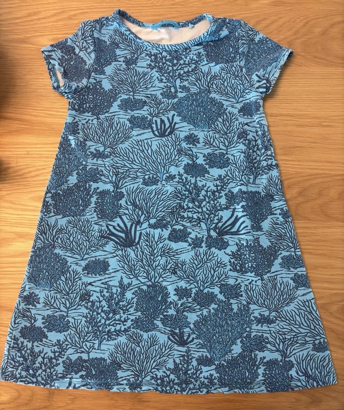 Tori Richards Girls Dress Blue Coral Size 6/7