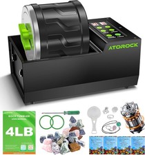 Professional Rock Tumbler Kit, 4LB Extra-Large Barrel with Cutting-Edge Brushles