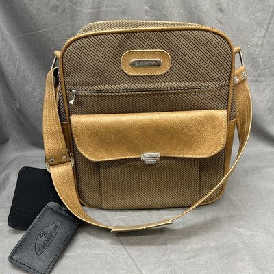 VTG Samsonite Airline travel bag Brown Crossbody Globe tours 13 