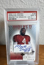 2002 Upper Deck Graded Making the Grade Marquise Walker #199 /250 (AU RC) PSA 9