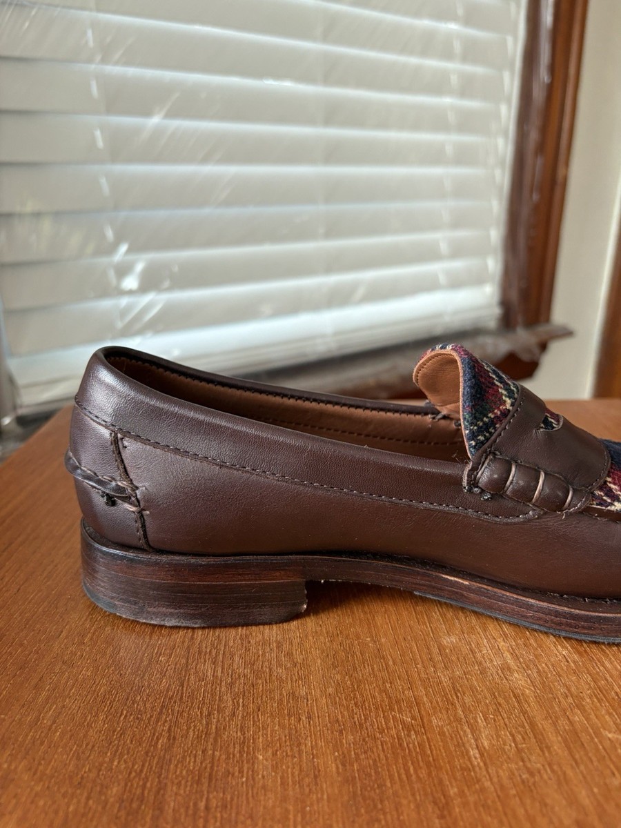 WORN 1x | ALLEN EDMONDS BROOKS BROTHERS 8D TARTAN BROWN PENNY