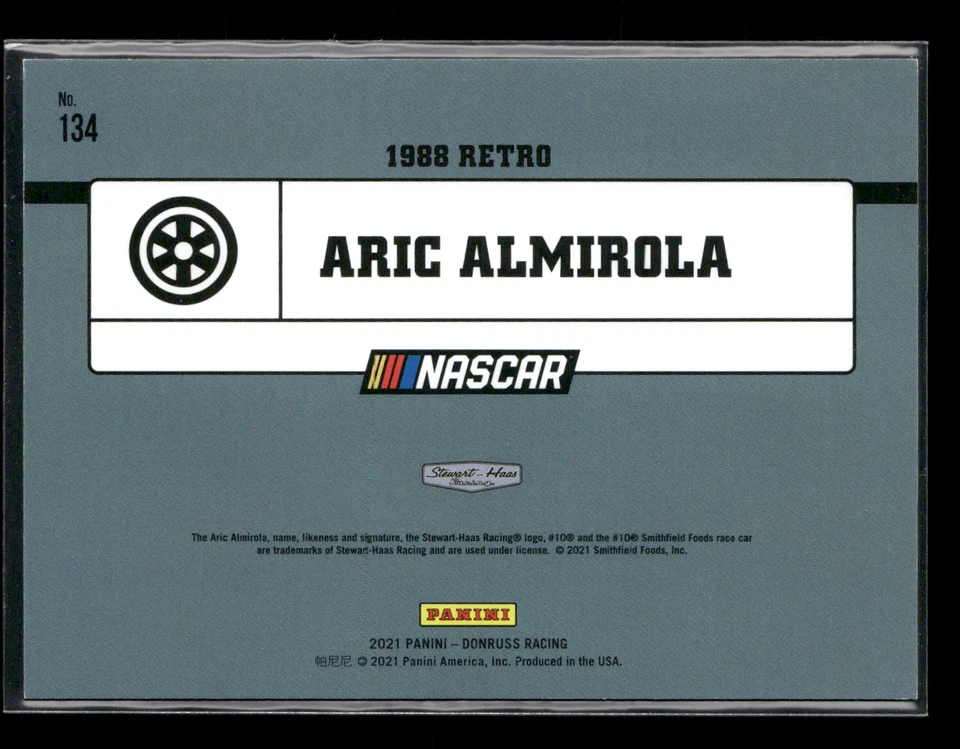 Aric Almirola 2021 Donruss Retro Purple 22/49 #134 - Image 2 of 2