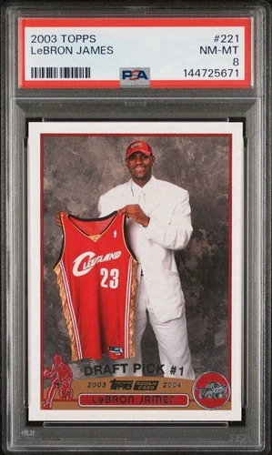 LEBRON JAMES 2003 TOPPS ROOKIE #221 PSA 8 CENTERED!