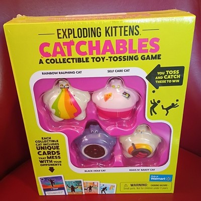 Exploding Kittens Catchables Toy Game Set Of 4 NEW rainbow black hole eggs bakey