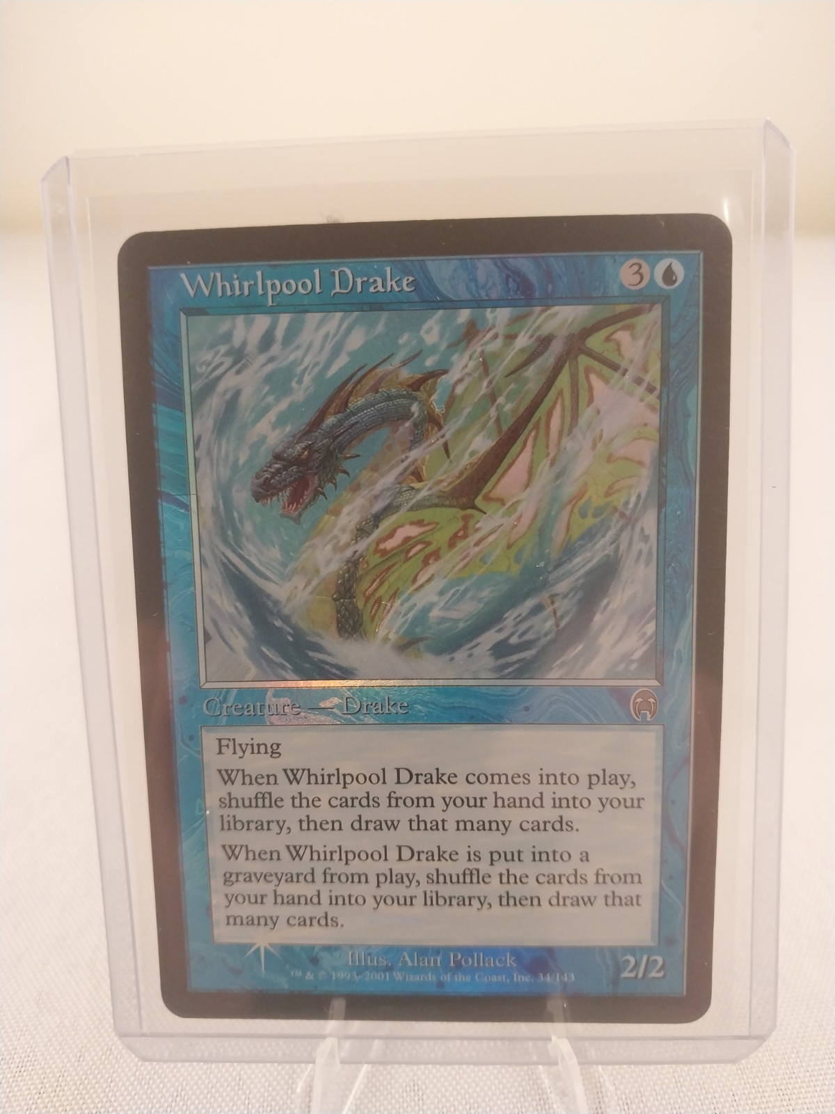 Vintage MTG Magic the Gathering Whirlpool Drake (foil) Apocalypse (#34) LP