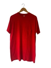 Vintage Fruit Of The Loom Blank Pocket T Shirt Men’s XL Red USA
