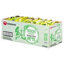 Vegan Ramen Noodle Soup Pack of 10 Soon Veggie Flavor Instant Noodles