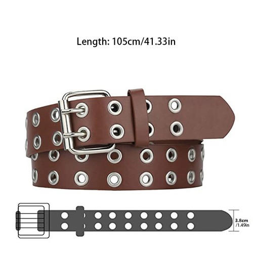 1/2/3 Punk Double Buckle Belt Exquisite Craft And Soft Texture Classic Style - Picture 11 of 42