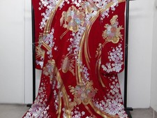 Furisode Kimono P4218Velvet Uchikake Bridal costume c