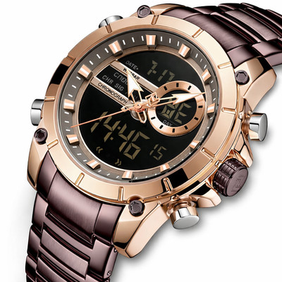 Herren Uhr Analog digital armbanduhren Chronograph Edelstahl Quarz Geschenk Mann
