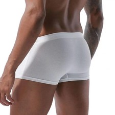 Low-waisted Swimming Trunks Men Swimming Trunks Men's Low-rise Solid Color Swi.