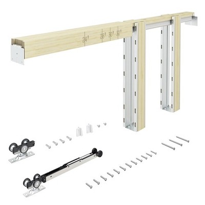 24''-36''x 96'' Pocket Door Frame Kit with 98LBS Two-Way Soft-Close Mechanism