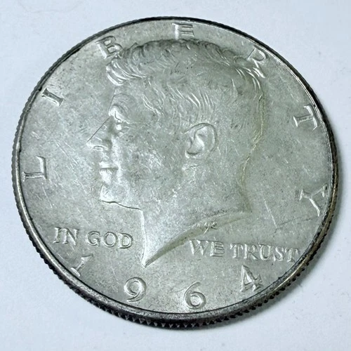 1964 Kennedy Half Dollar - 50c Coin - 90% Silver - Circulated Coin #7693