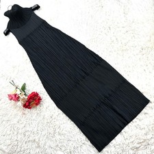 Excellent Condition PLEATS PLEASE High Neck Maxi Sleeveless Dress Black 2