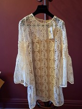 Michael Kors Bone/ Cream Lace Bell Sleeve Dress. Small-  Brand New With Tag