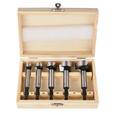 5PC Forstner Drill Bit Precision Bore Hole Drill Woodworking Set 15mm-35mm Hex