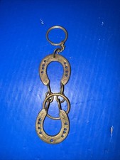 Vtg Brass Double Horseshoe Keychain! 6  X1.5 ...