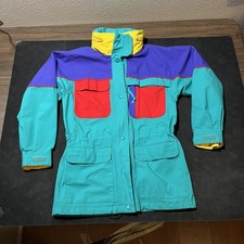 Vintage Eddie Bauer Gore Tex Jacket Mens Small Colorblock Parka 80s Gore-Tex