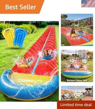 Ultimate 32FT Water Slide for Kids Double Lane with Bodyboards Accessories