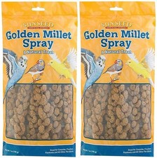 SunSeed Sun-Dried Millet Spray Parakeet Bird Treats 4 oz - 2 Pack