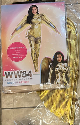 DC Wonder Woman WW84 Golden Armor Costume w/ Wings NEW Womens