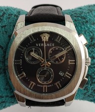 Luxury Versace Quartz Chronograph Black Dial 'Date' All Working Men Wristwatch