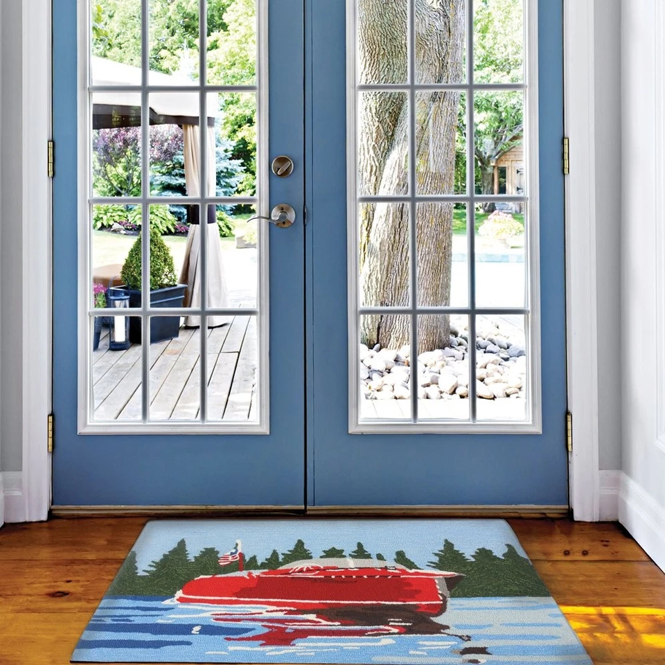 Ковры винтажный мотор лодка ковер в красный - Изображение 2 из 2