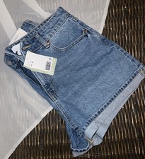 H M High Waist Cut Off Denim Shorts Blue Size 6 Casual Summer
