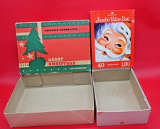 Vintage Norcross Christmas Greeting Card Box & Vintage Christmas Candy Box