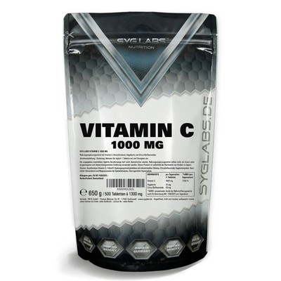 Vitamin C 1000 mg - 500 Tabletten Syglabs Bioflavonoide Hagebutte Time Released