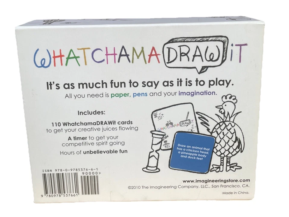 WhatchamaDRAWit Game, Fast Action, No Talent Required, Need paper & pens, 2010 - Image 2 of 3