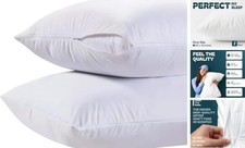 Pillow Covers with Zipper 2 Pack - 20 x 36 Ultra-Soft, Cozy King White, 2 Pack