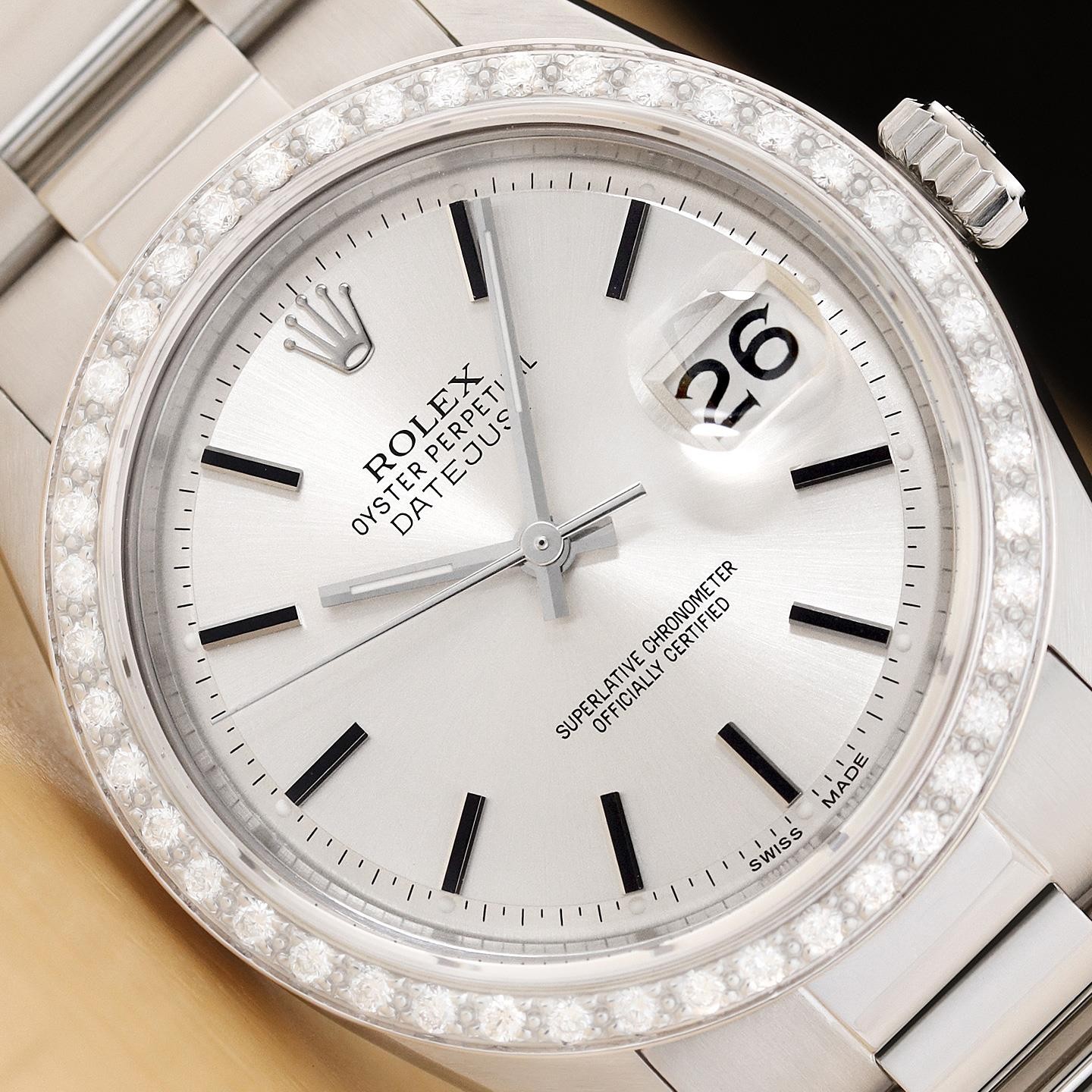 ROLEX DATEJUST 1601 18K WHITE GOLD