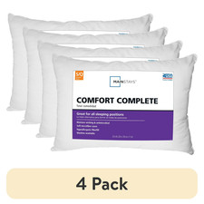 4 pack Mainstays Comfort Complete Bed Pillow, Standard/Queen
