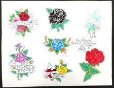 Vintage Traditional Paul Rogers Rubout Collection By Marty Sheet E Tattoo Flash