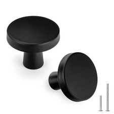 goldenwarm 10 Pack Matte Black Cabinet Knobs for Kitchen Single hole,
